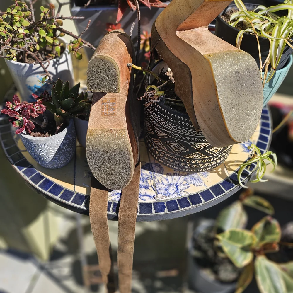 Free People Brown Suede Platform Heels